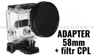 Zestaw do GoPro HERO 3,4: adapter filtrowy na 58mm + filtr polaryzacyjny (GP150 + CPL)