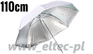 Parasolka odbijająca srebrno-biała 110cm